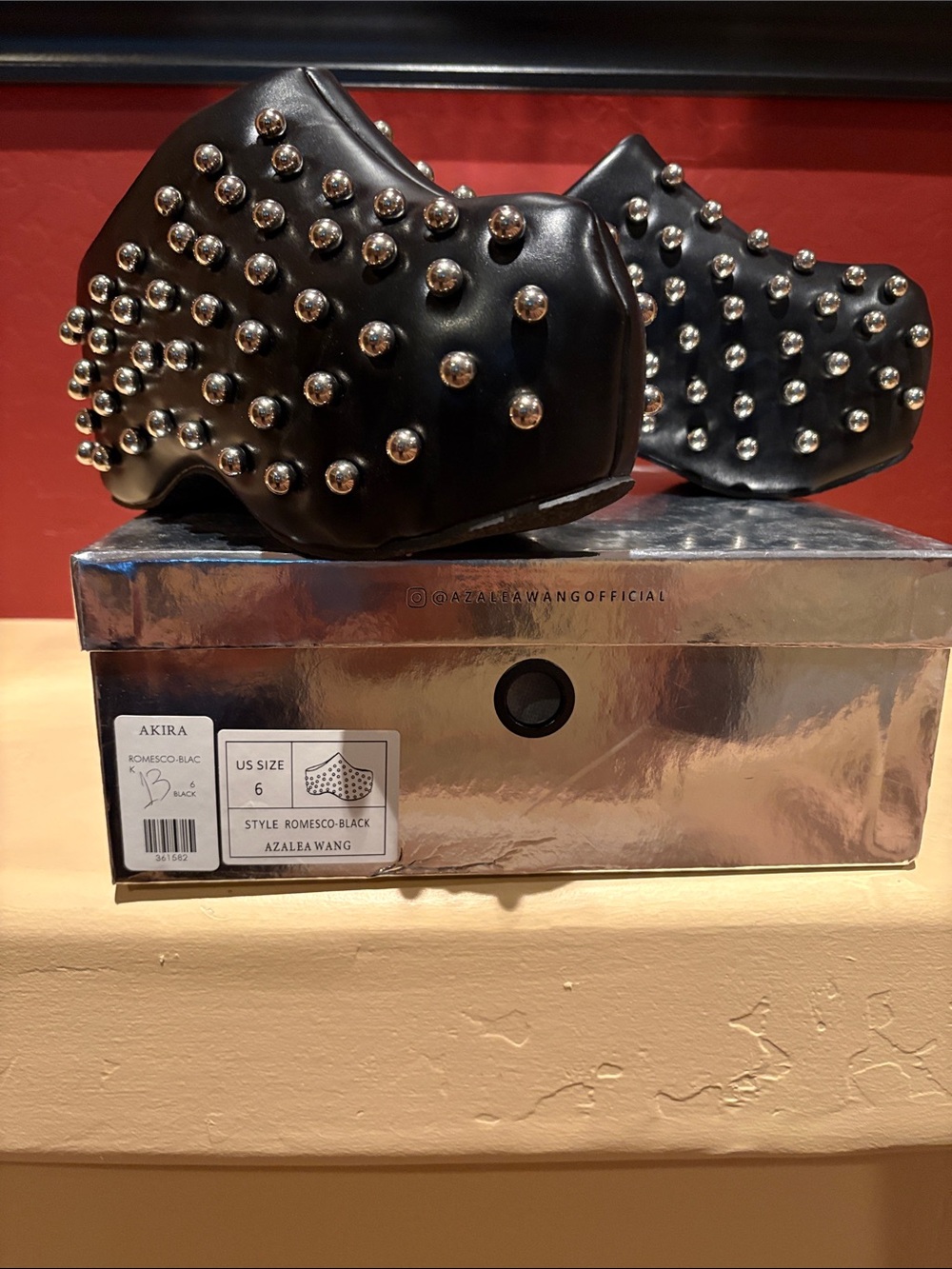 Azaleia Wang Akira Black Studded Platform Clog